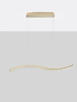 Nova Luce 9333078 AURELIA LED Pendelleuchte 100cm 3500K Gold Kristall