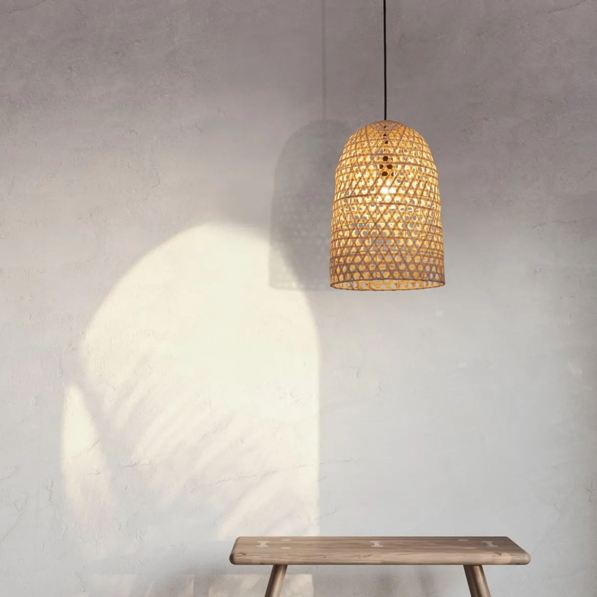 Nova Luce 9586509 AURORA Pendelleuchte 43x30cm Natur E27