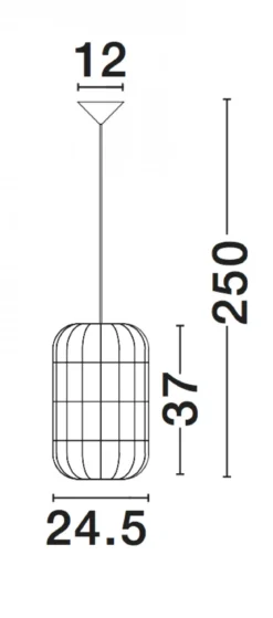 Nova Luce 9587162 AURORA Pendelleuchte 37x24,5cm Elfenbein E27