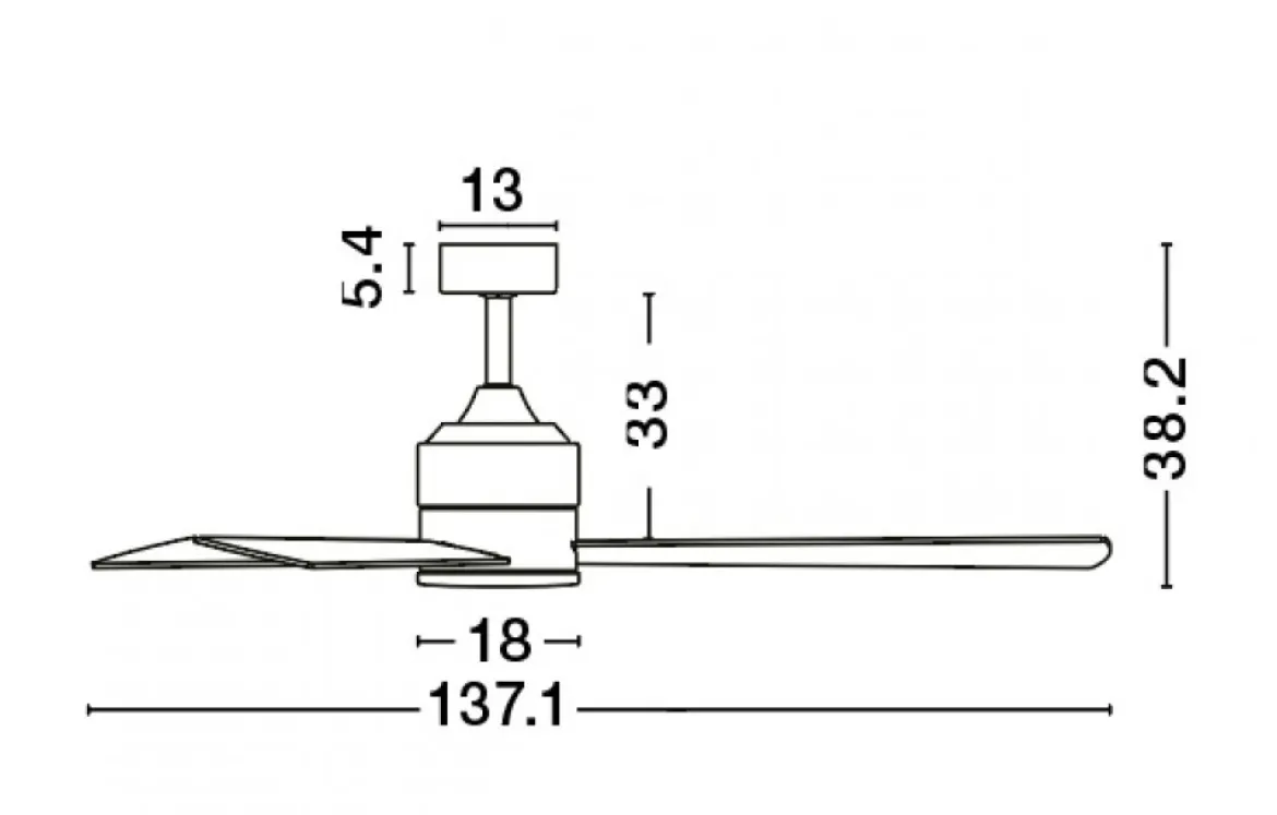Nova Luce 9952350 AXEL Ventilator Schwarz Braun