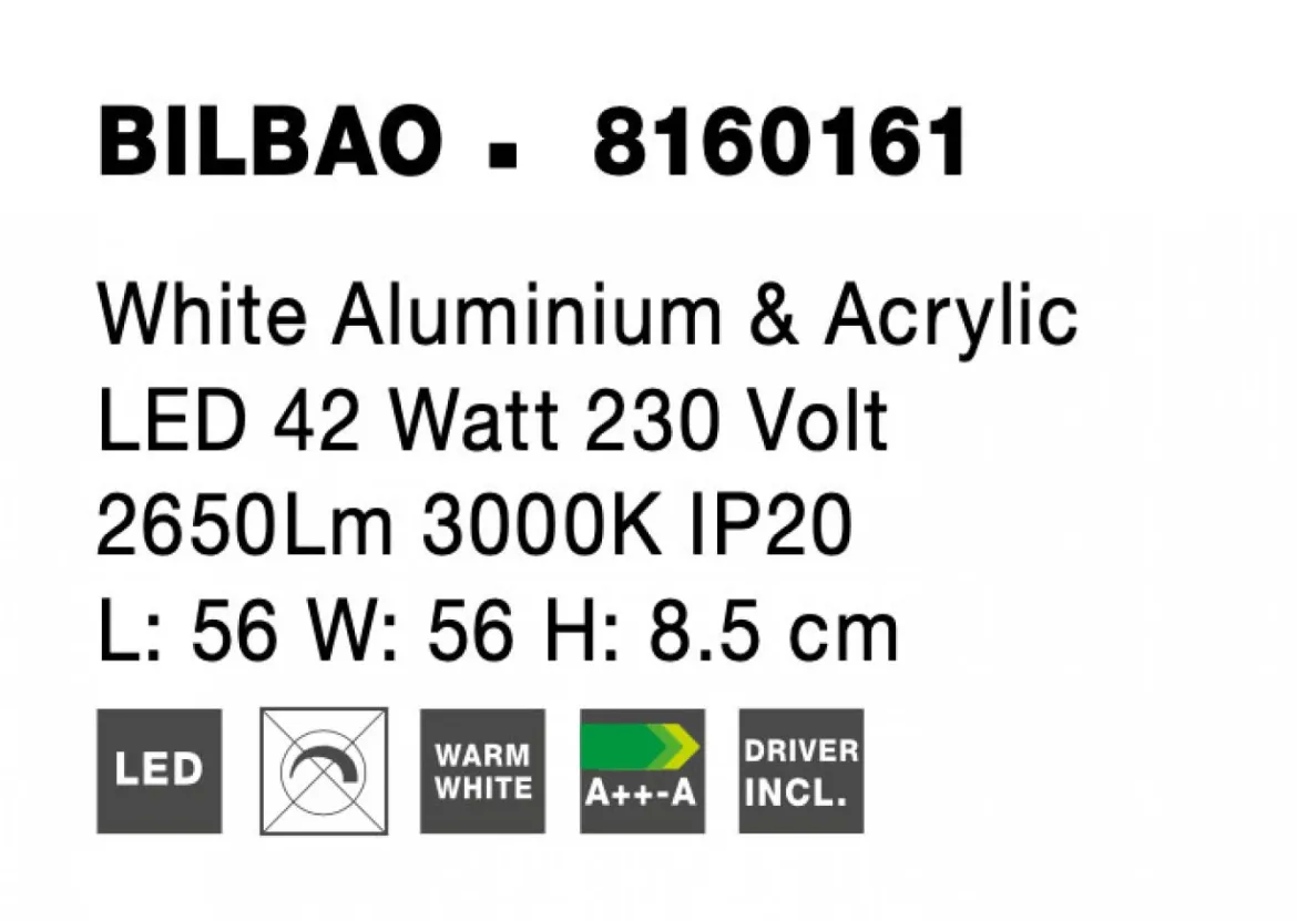 Nova Luce 8160161 BILBAO LED Deckenleuchte 3-flammig 3000K Weiss