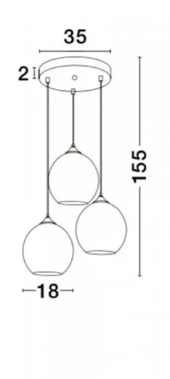 Nova Luce 8142681 BLAZE E27 Pendelleuchte 3-flammig Schwarz Kupfer