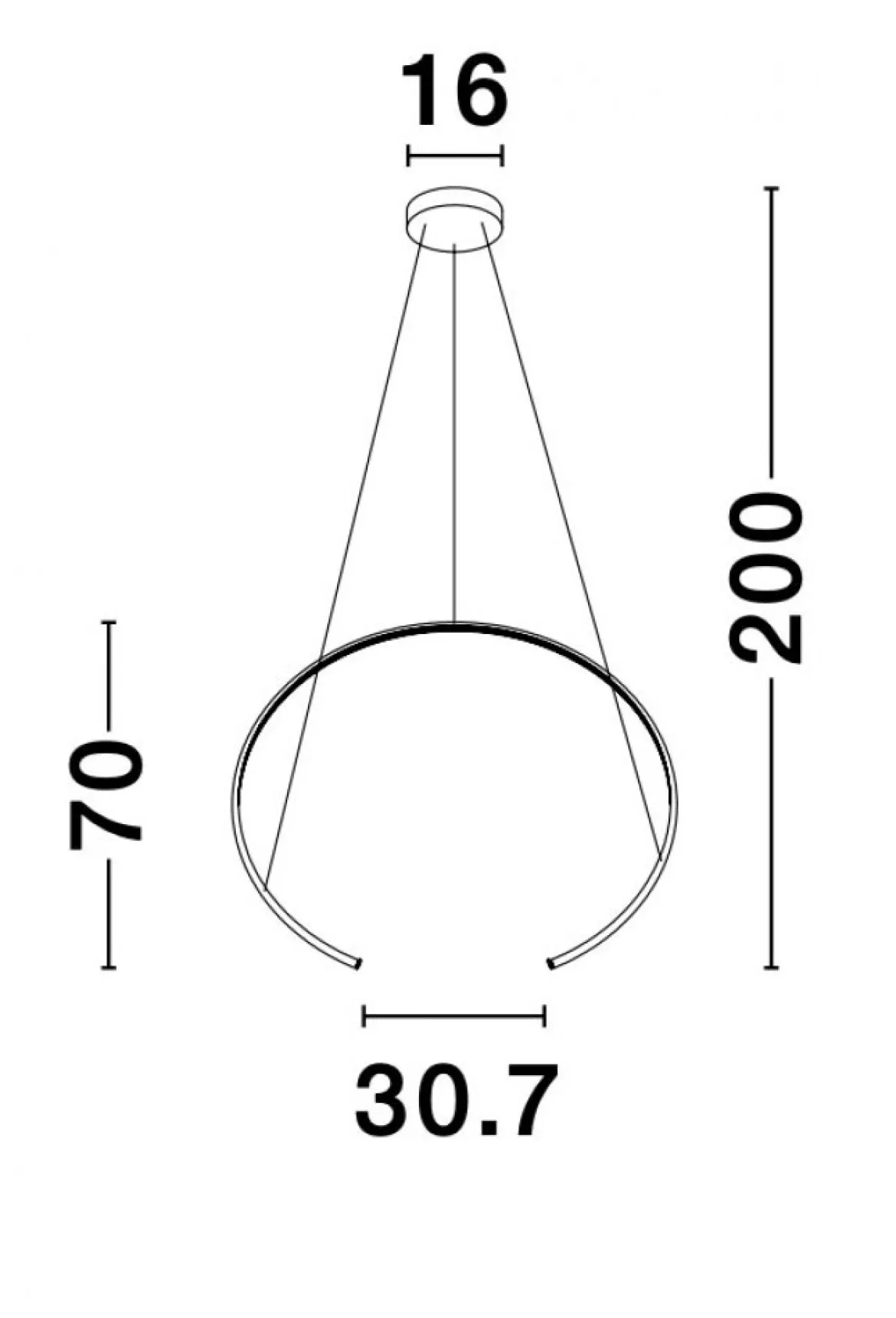 Nova Luce 9010023 BREDA LED Pendelleuchte 70cm 3000K Schwarz