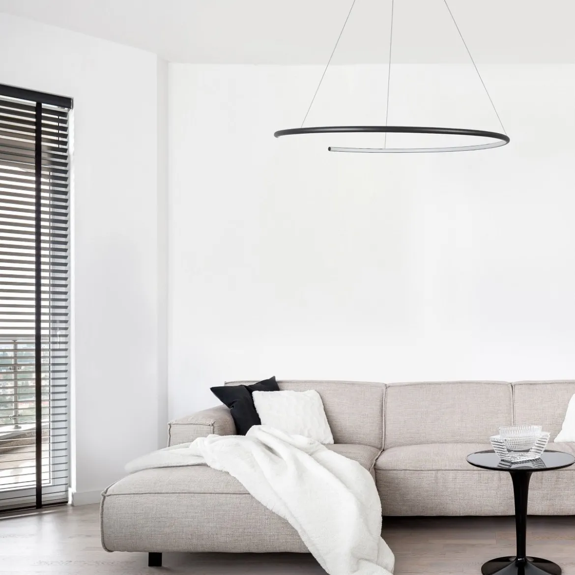 Nova Luce 9010023 BREDA LED Pendelleuchte 70cm 3000K Schwarz