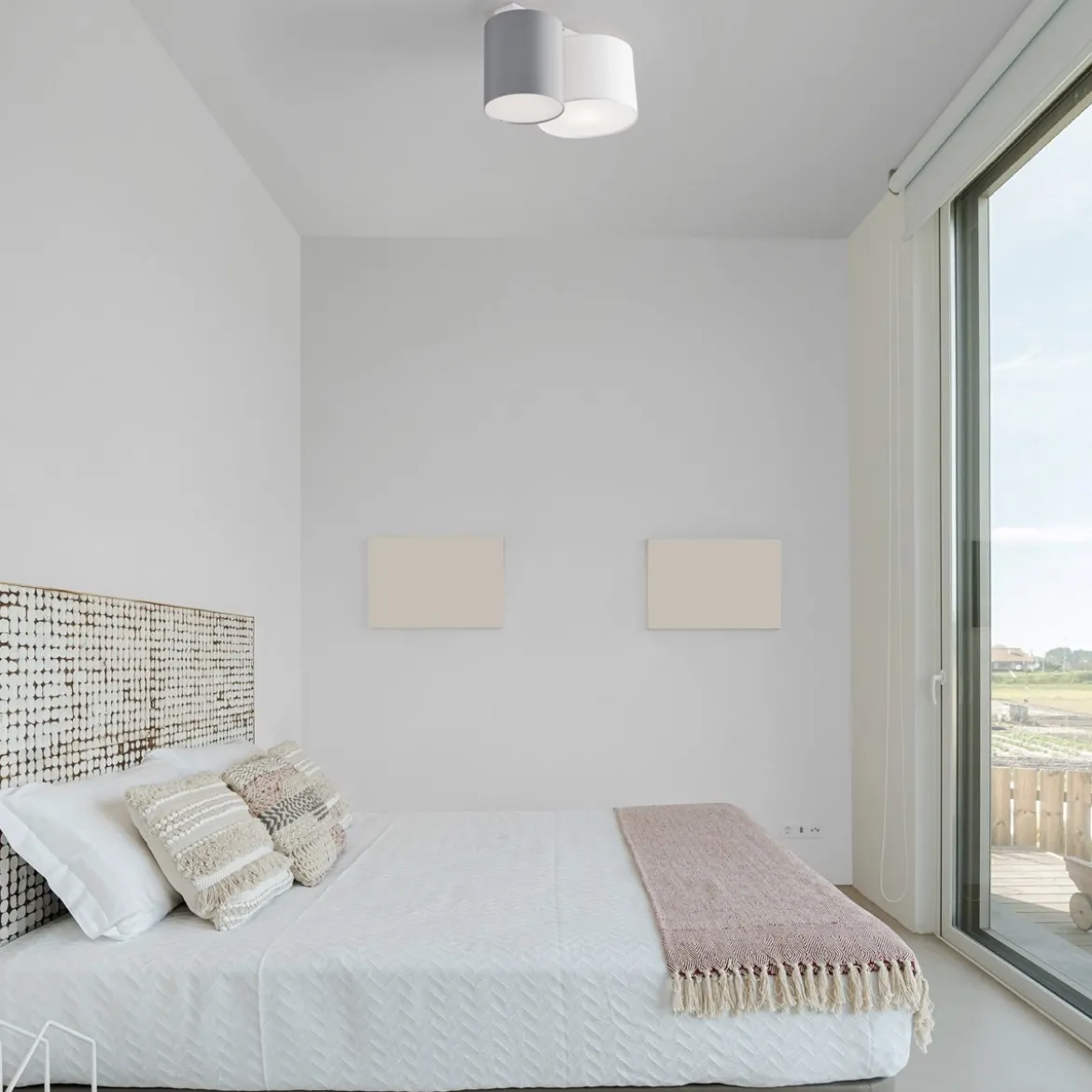 Nova Luce 9555804 BRYSON Deckenleuchte 2-flammig Weiss Grau E27