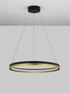 Nova Luce 9695238 CANTRIA LED Pendelleuchte 60cm 3000K Schwarz Gold dimmbar