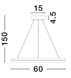 Nova Luce 9695238 CANTRIA LED Pendelleuchte 60cm 3000K Schwarz Gold dimmbar