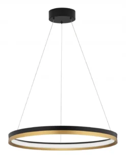 Nova Luce 9695238 CANTRIA LED Pendelleuchte 60cm 3000K Schwarz Gold dimmbar
