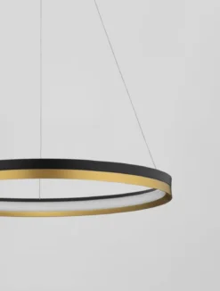 Nova Luce 9695238 CANTRIA LED Pendelleuchte 60cm 3000K Schwarz Gold dimmbar