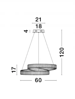 Nova Luce 9019720 CONCETO LED Pendelleuchte 60cm 3500K Chrom