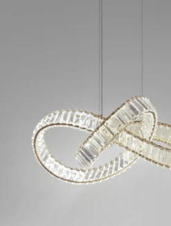 Nova Luce 9019722 CONCETO LED Pendelleuchte 60cm 3500K Gold Kristall