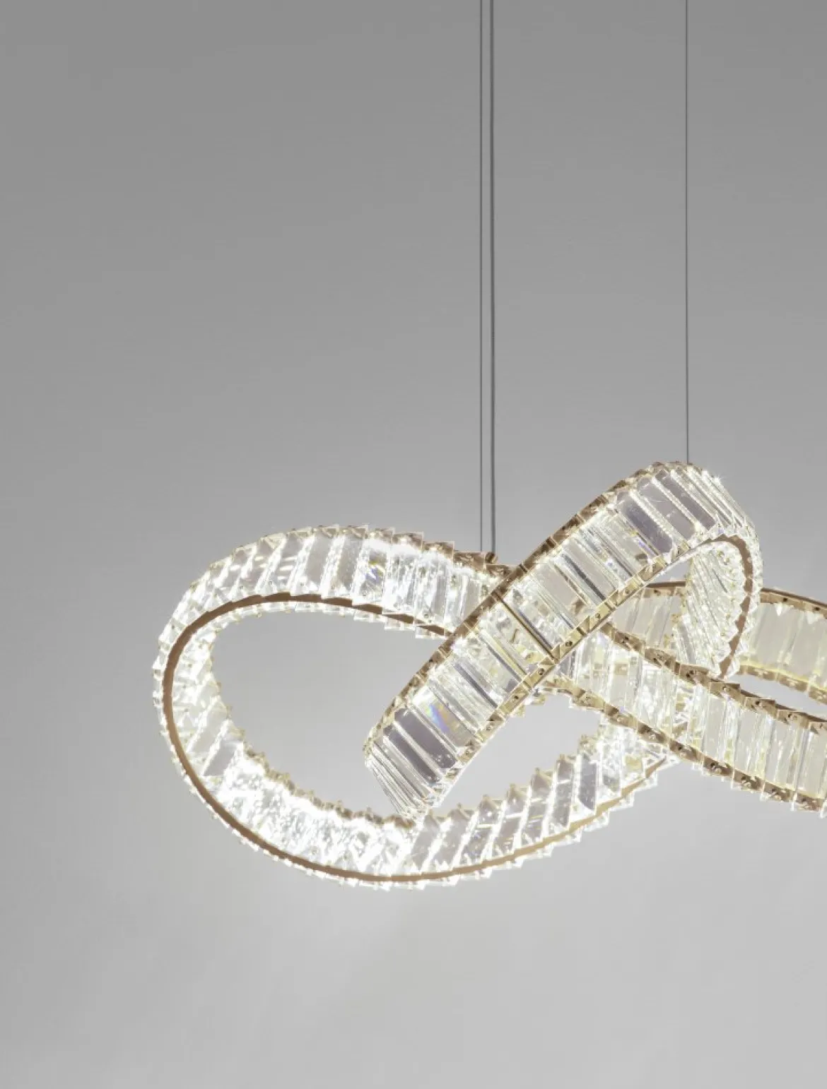 Nova Luce 9019722 CONCETO LED Pendelleuchte 60cm 3500K Gold Kristall