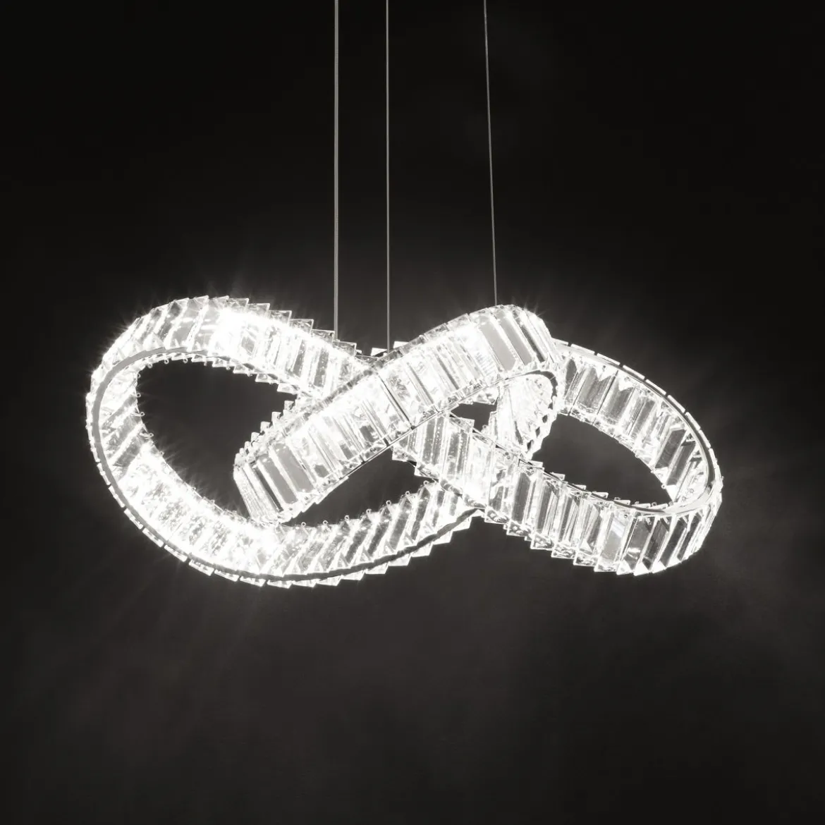 Nova Luce 9019723 CONCETO LED Pendelleuchte 60cm 3500K Chrom Kristall