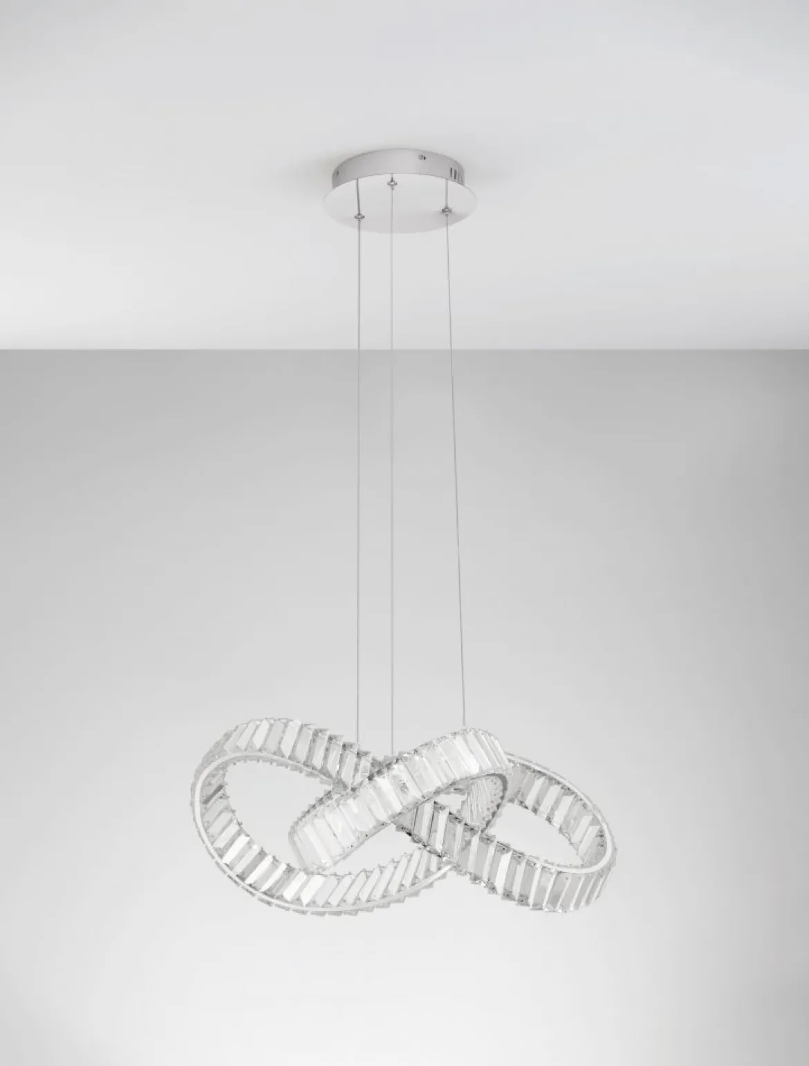 Nova Luce 9019723 CONCETO LED Pendelleuchte 60cm 3500K Chrom Kristall