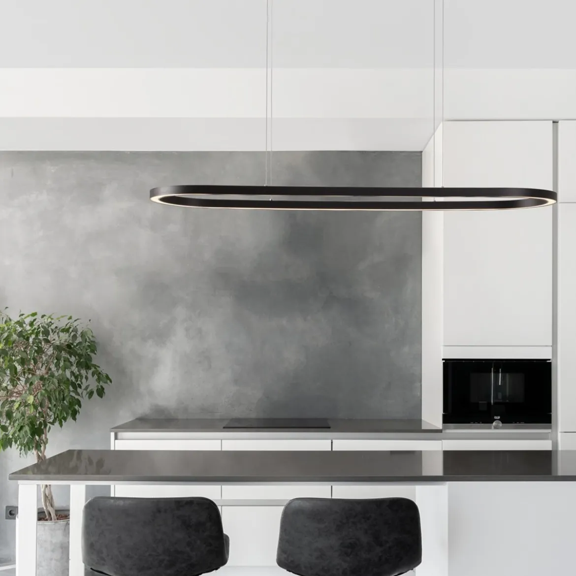 Nova Luce 9345624 CUPPE LED Pendelleuchte 120cm 3000K Schwarz dimmbar