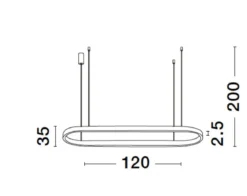 Nova Luce 9345624 CUPPE LED Pendelleuchte 120cm 3000K Schwarz dimmbar