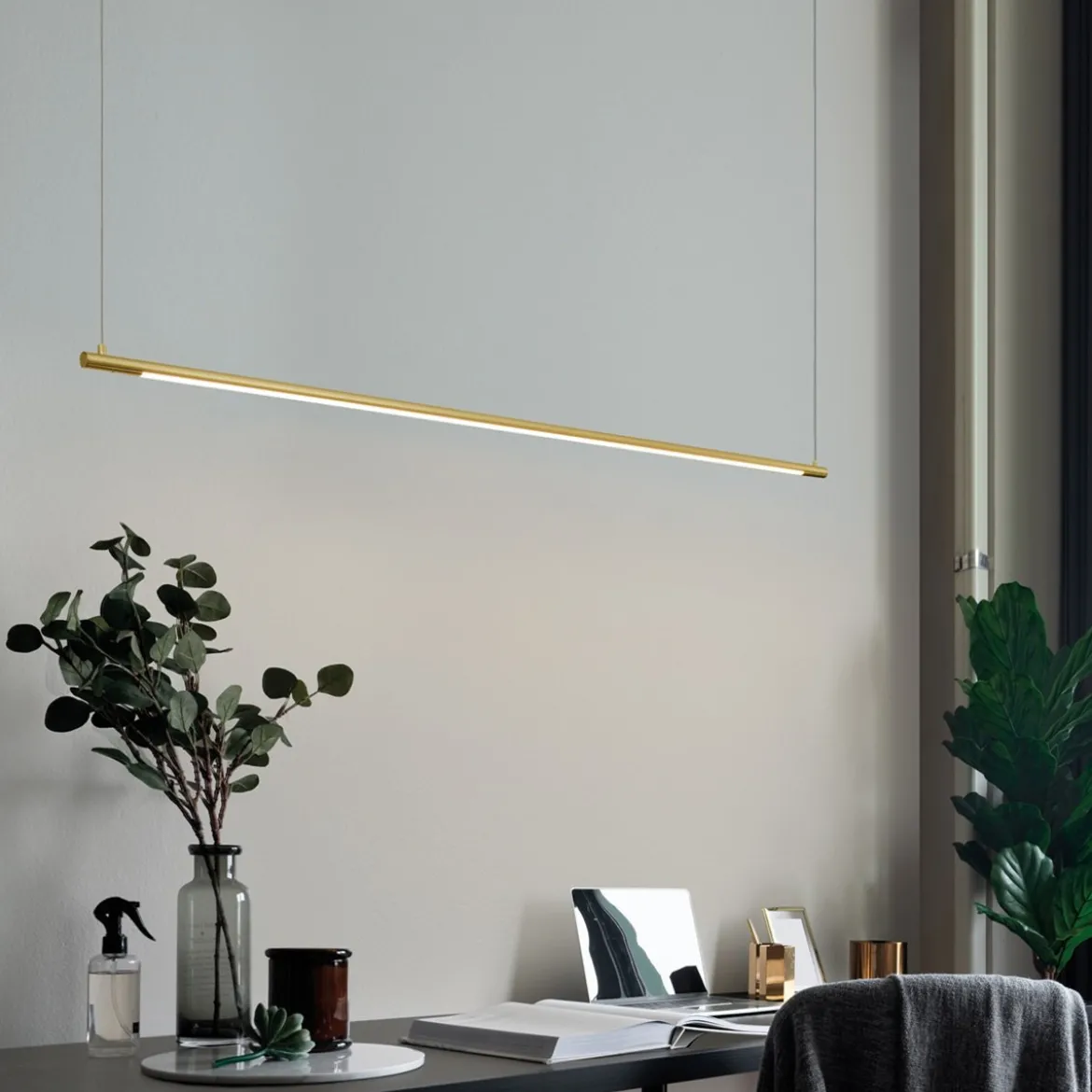 Nova Luce 9088102 ELETTRA LED Pendelleuchte 3000K Messing Gold 120cm