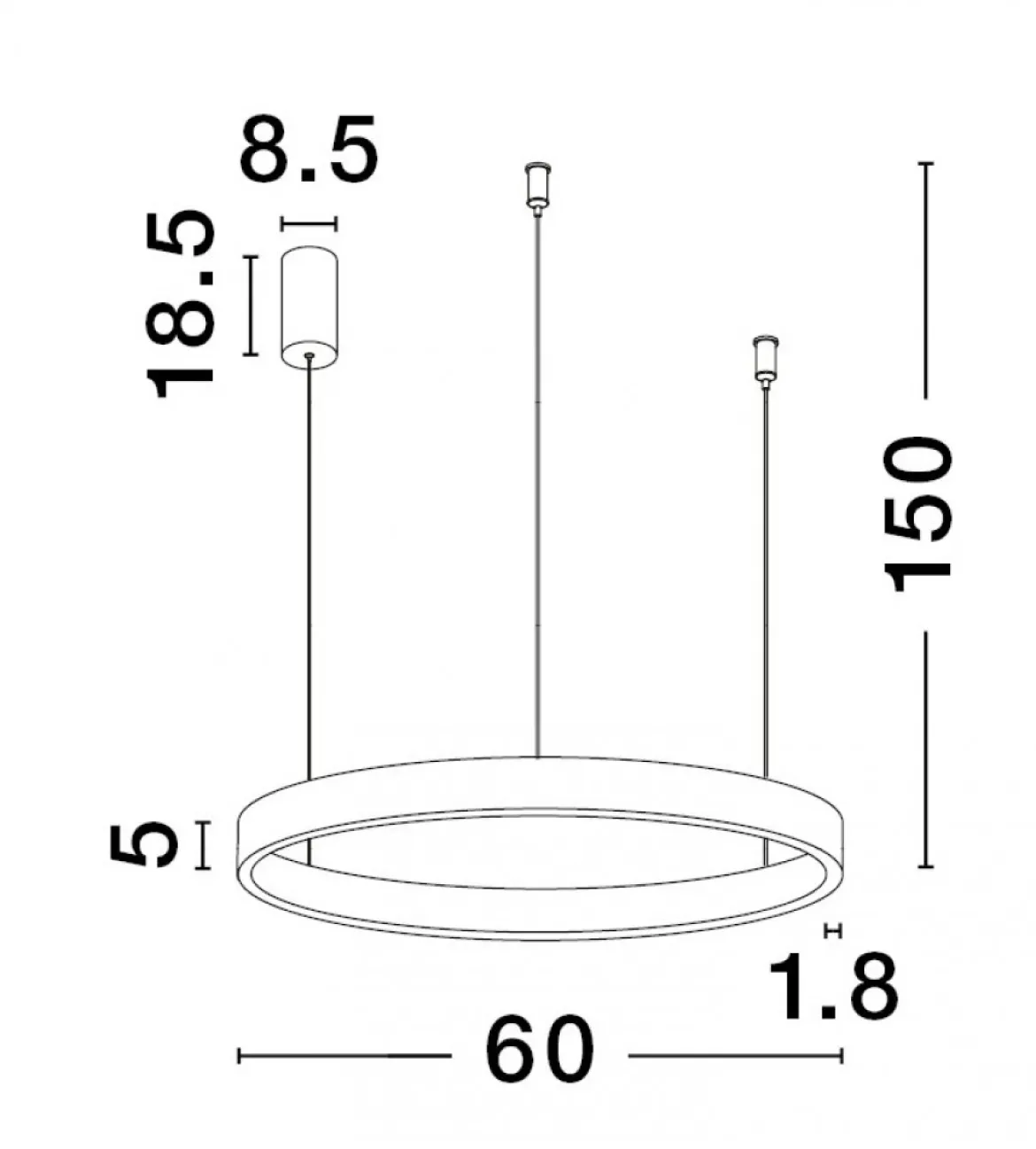 Nova Luce 9345661 ELOWEN LED Pendelleuchte 60cm 3000K Gold gebürstet dimmbar