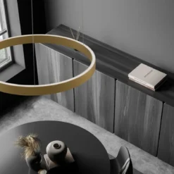 Nova Luce 9345661 ELOWEN LED Pendelleuchte 60cm 3000K Gold gebürstet dimmbar