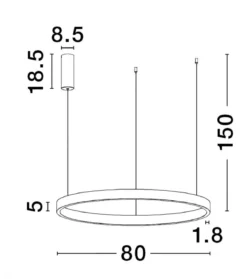 Nova Luce 9345663 ELOWEN LED Pendelleuchte 80cm 3000K Weiss dimmbar