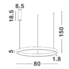 Nova Luce 9345664 ELOWEN LED Pendelleuchte 80cm 3000K Schwarz dimmbar