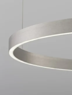Nova Luce 9345666 ELOWEN LED Pendelleuchte 80cm 3000K Silber gebürstet dimmbar