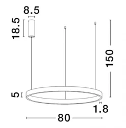 Nova Luce 9345666 ELOWEN LED Pendelleuchte 80cm 3000K Silber gebürstet dimmbar