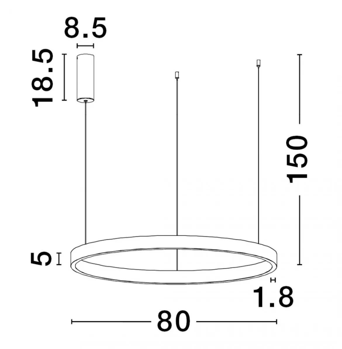 Nova Luce 9345666 ELOWEN LED Pendelleuchte 80cm 3000K Silber gebürstet dimmbar