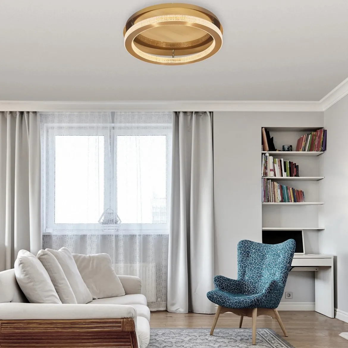 Nova Luce 9285420 FIORE LED Deckenleuchte 40cm 3000K Antik Gold dimmbar