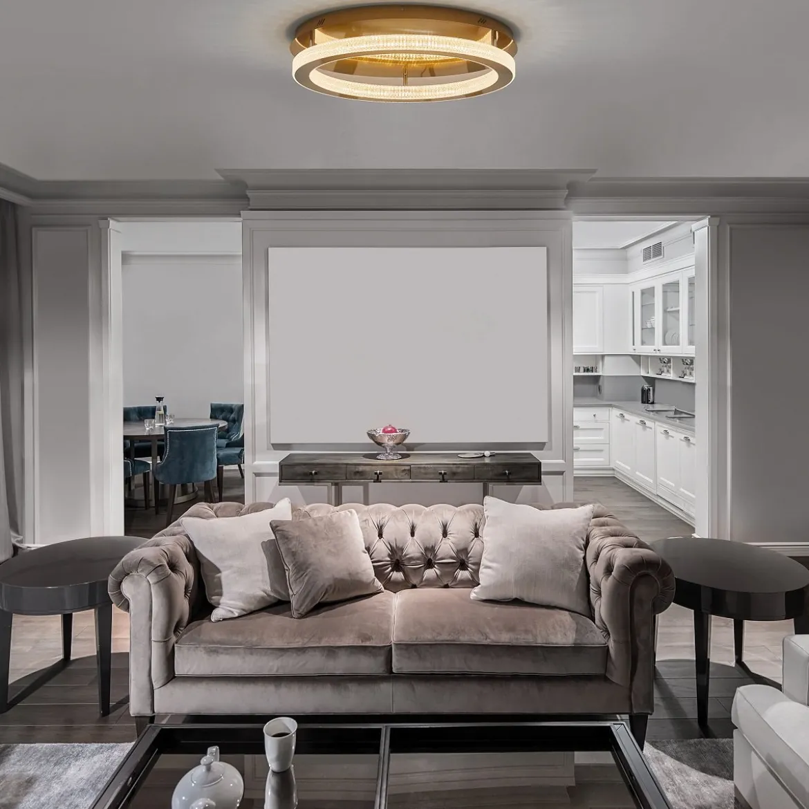 Nova Luce 9285620 FIORE LED Deckenleuchte 60cm 3000K Antik Gold dimmbar