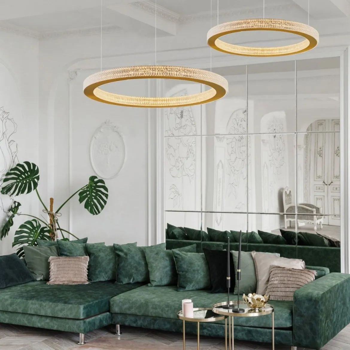 Nova Luce 9285610 FIORE LED Pendelleuchte 60cm 3000K Antik Gold dimmbar