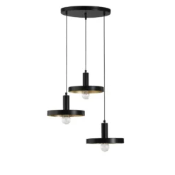 Nova Luce 9417051 GARNI Pendelleuchte 3-flammig Schwarz Gold E27