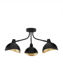 Nova Luce 9555807 GETI Deckenleuchte mit Leuchtenarm 3-flammig Schwarz Gold E14