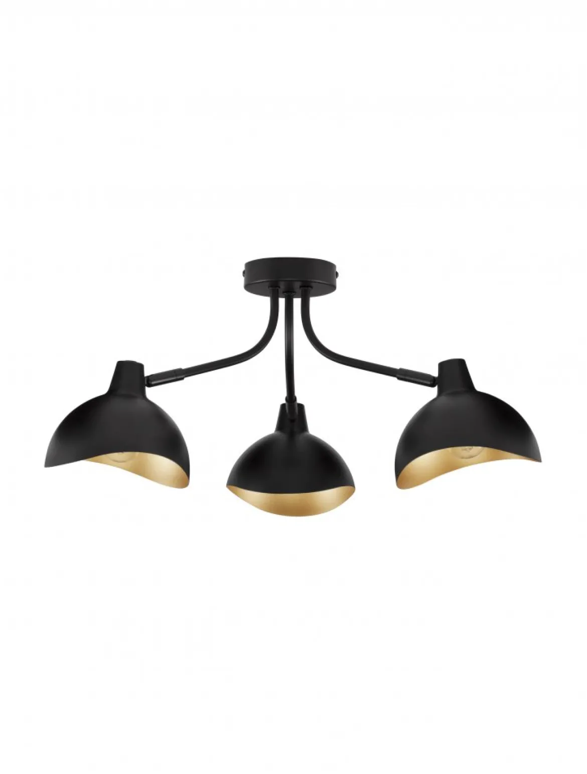 Nova Luce 9555807 GETI Deckenleuchte mit Leuchtenarm 3-flammig Schwarz Gold E14