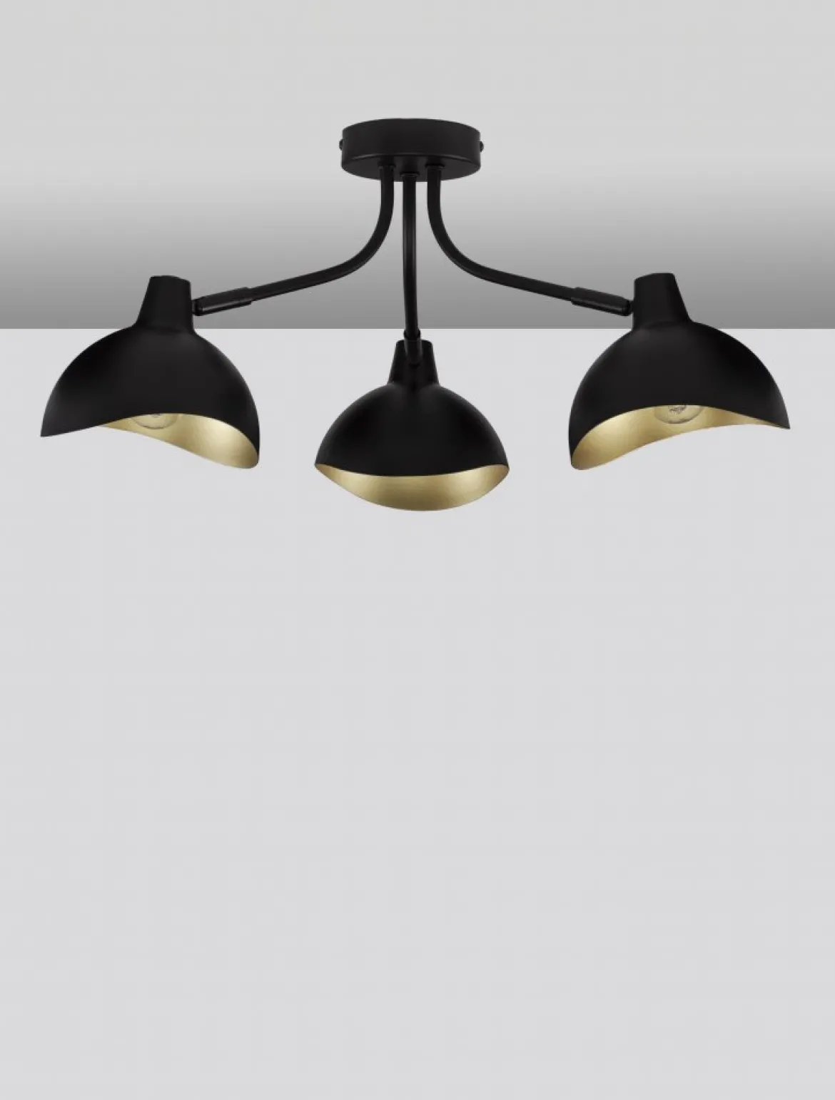 Nova Luce 9555807 GETI Deckenleuchte mit Leuchtenarm 3-flammig Schwarz Gold E14