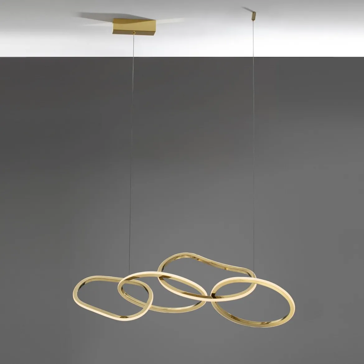 Nova Luce 9248111 GIRISH LED Pendelleuchte 100cm 3000K Gold dimmbar
