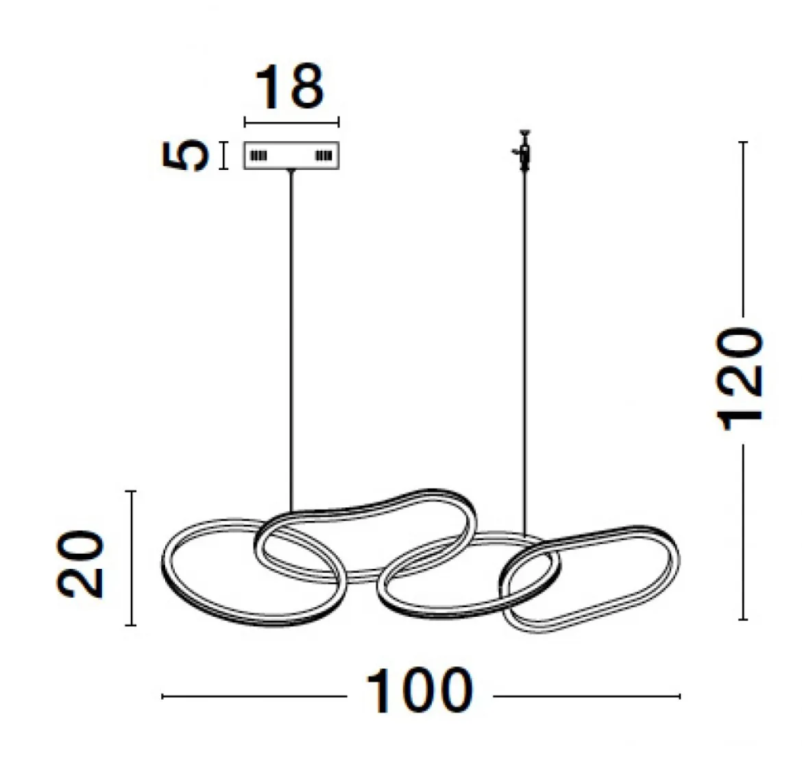 Nova Luce 9248111 GIRISH LED Pendelleuchte 100cm 3000K Gold dimmbar