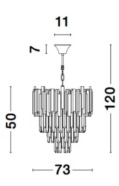 Nova Luce 9050110 GRANE Pendelleuchte 12-flammig Gold E14