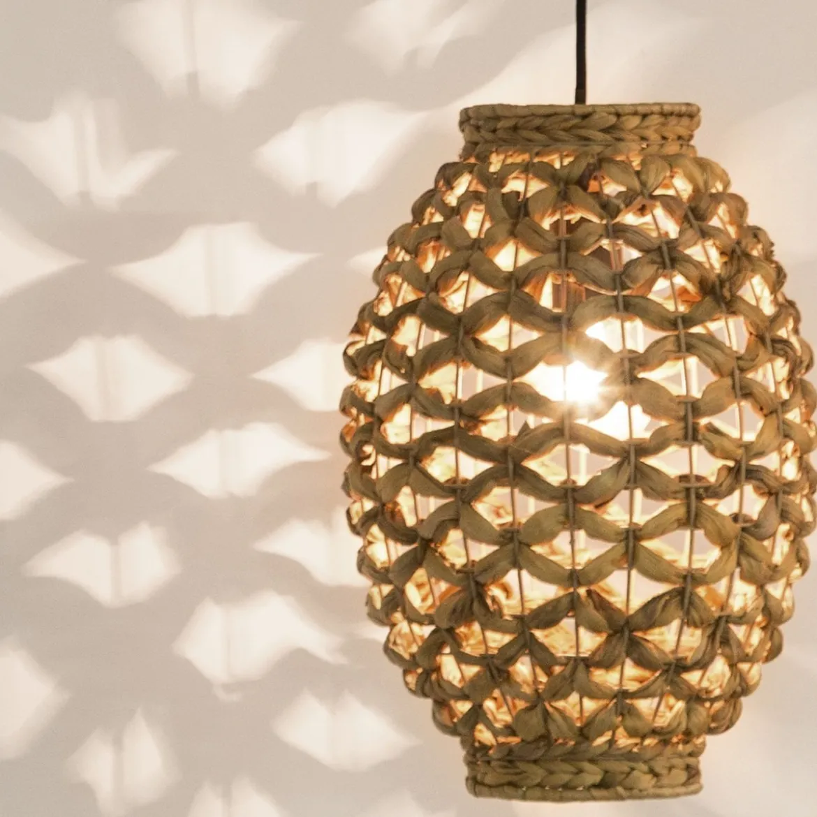 Nova Luce 9858748 GRIFFIN Pendelleuchte 35,5cm Natur E27