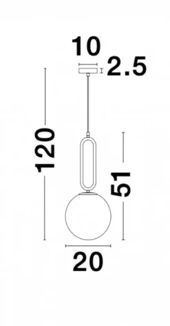 Nova Luce 9191201 GRUS Pendelleuchte 20cm Gold Weiss E27