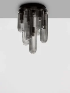 Nova Luce 9028852 GUSTAVE Deckenleuchte 7-flammig Schwarz Rauchgrau G9