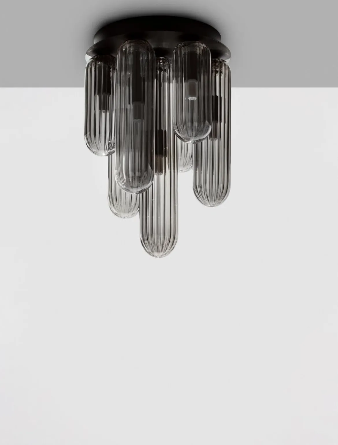 Nova Luce 9028852 GUSTAVE Deckenleuchte 7-flammig Schwarz Rauchgrau G9