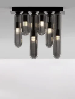 Nova Luce 9028854 GUSTAVE Deckenleuchte 6-flammig Schwarz Rauchgrau G9