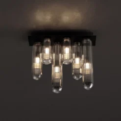 Nova Luce 9028854 GUSTAVE Deckenleuchte 6-flammig Schwarz Rauchgrau G9