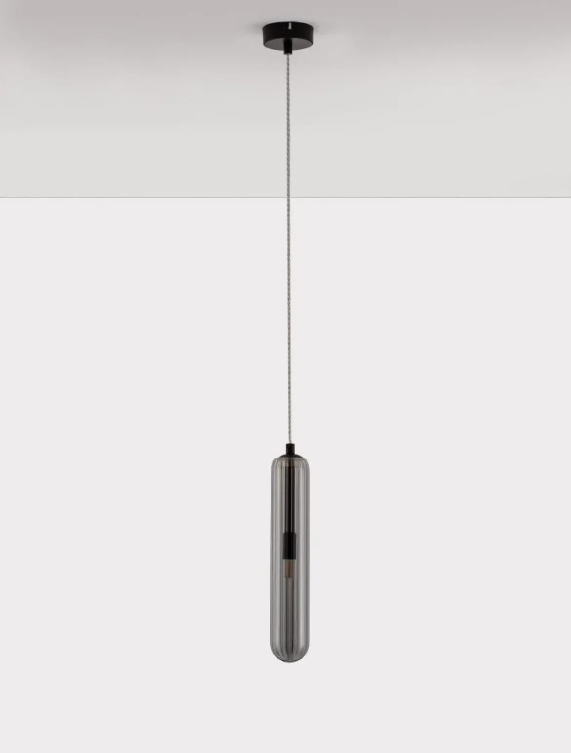Nova Luce 9028851 GUSTAVE Pendelleuchte 1-flammig Schwarz Rauchgrau G9
