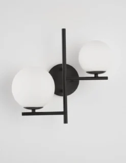 Nova Luce 9190421 IMPERO Wandleuchte 2-flammig Schwarz Weiss G9