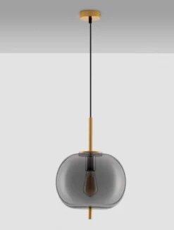 Nova Luce 9624079 LATO Pendelleuchte 30cm Gold Rauchglas E27