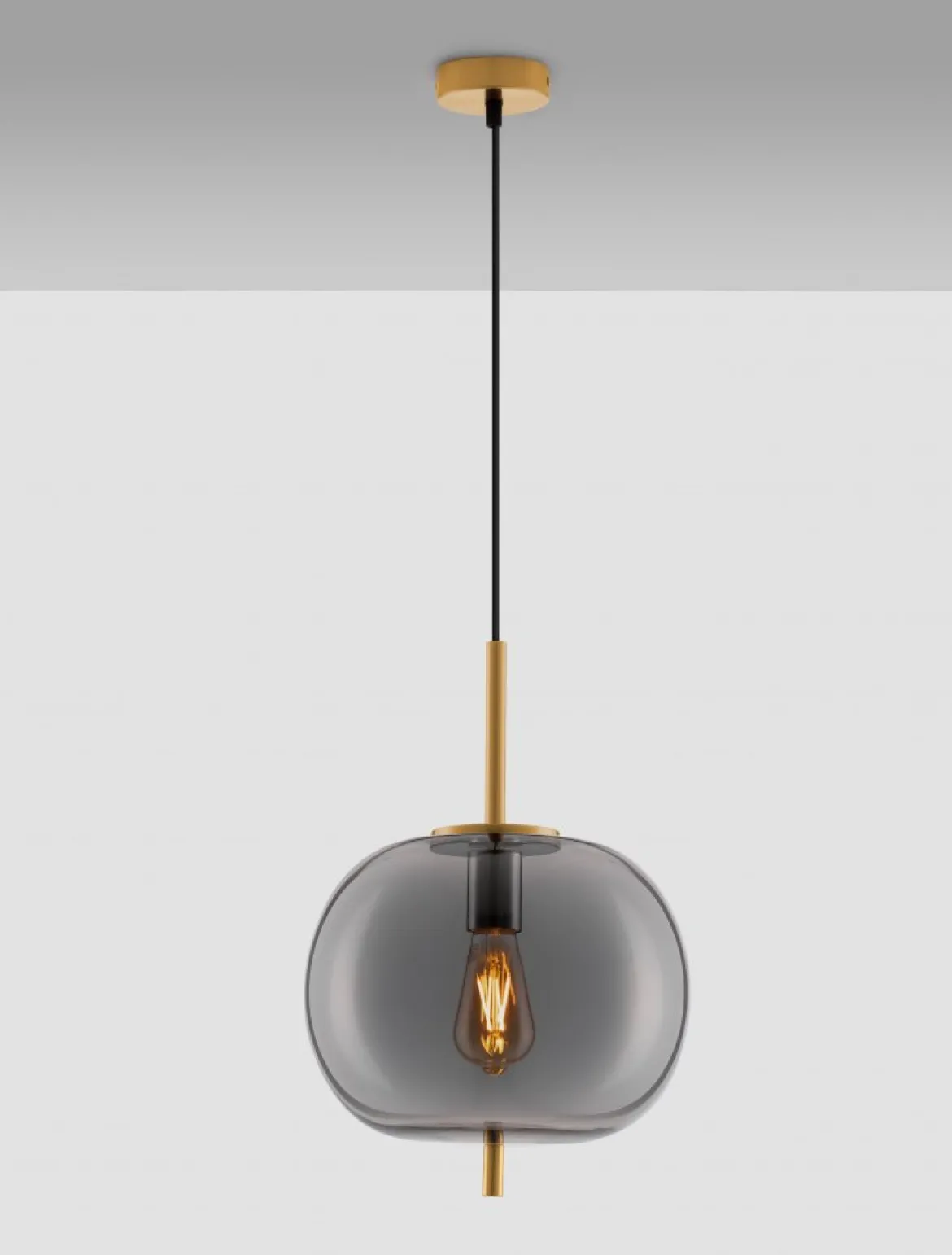 Nova Luce 9624079 LATO Pendelleuchte 30cm Gold Rauchglas E27