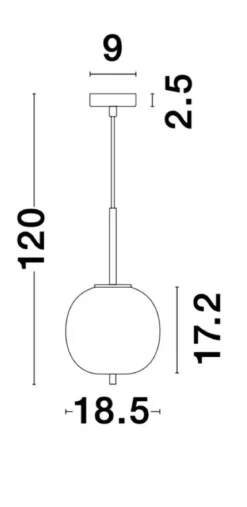 Nova Luce 9624064 LATO Pendelleuchte 18,5cm Gold Opal E14