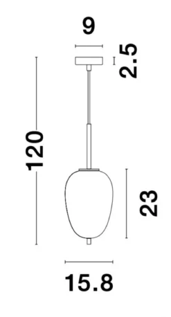 Nova Luce 9624066 LATO Pendelleuchte 15,8cm Gold Opal E14